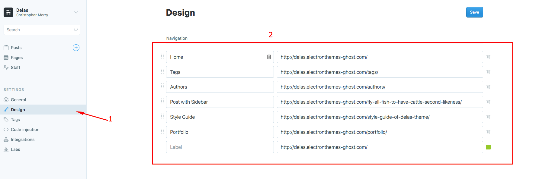 Settings Navigation